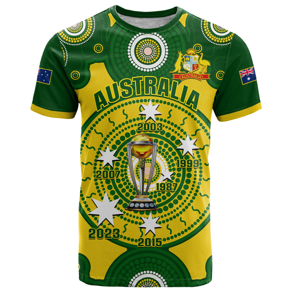 Australia Cricket T-Shirt World Cup 6th Champions Trophy National Color Graphic Tee