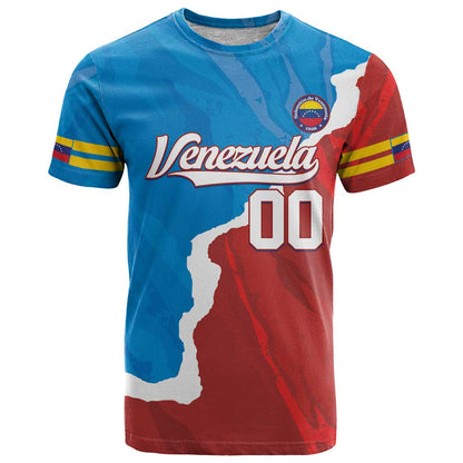 Custom Baseball Venezuela T-Shirt Go Champions Grunge Style Graphic Tee