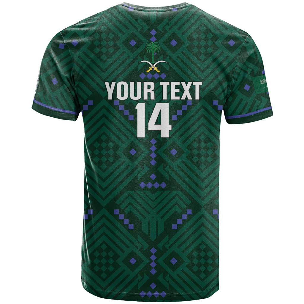Custom Saudi Arabia Football T-Shirt 2026 Arabian Falcons Sporty Version Graphic Tee