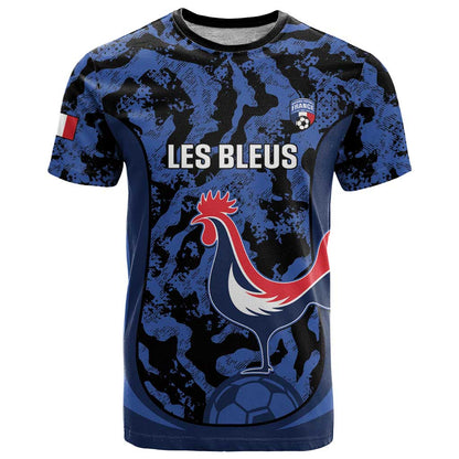 Custom France Football T-Shirt 2026 Allez Les Bleus Rooster Grunge Graphic Tee