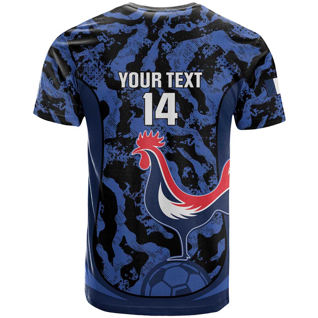 Custom France Football T-Shirt 2026 Allez Les Bleus Rooster Grunge Graphic Tee