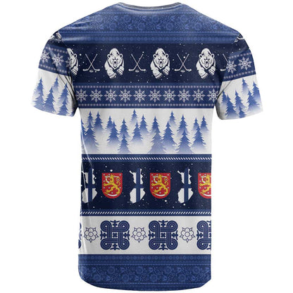 Finland Christmas T-Shirt Suomen Tasavalta Hyvaa Joulua Graphic Tee