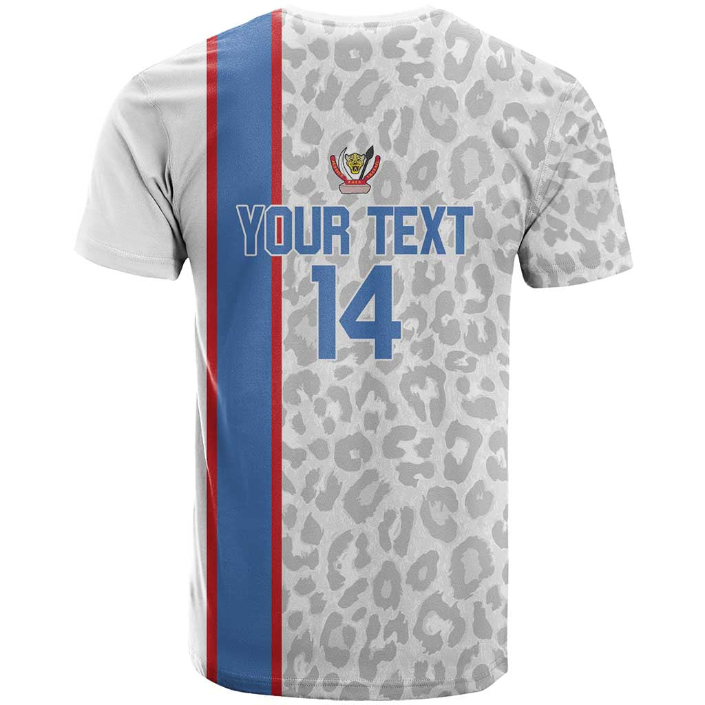 DR Congo Football Custom T-Shirt Come On Leopards White Color Graphic Tee