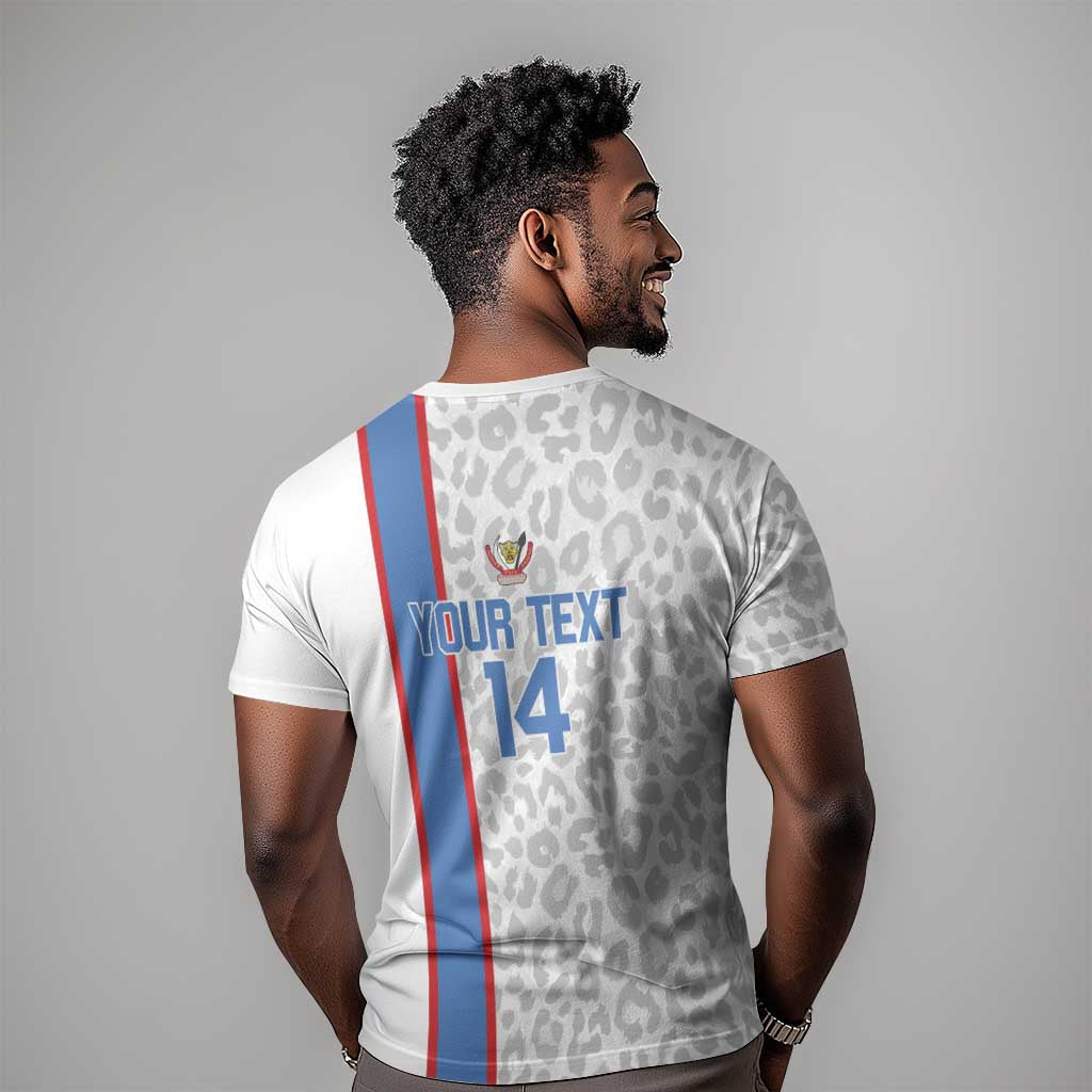 DR Congo Football Custom T-Shirt Come On Leopards White Color Graphic Tee