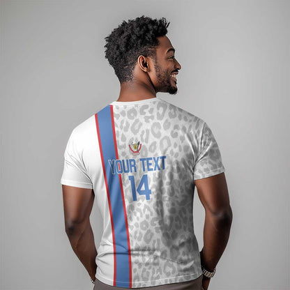 DR Congo Football Custom T-Shirt Come On Leopards White Color Graphic Tee