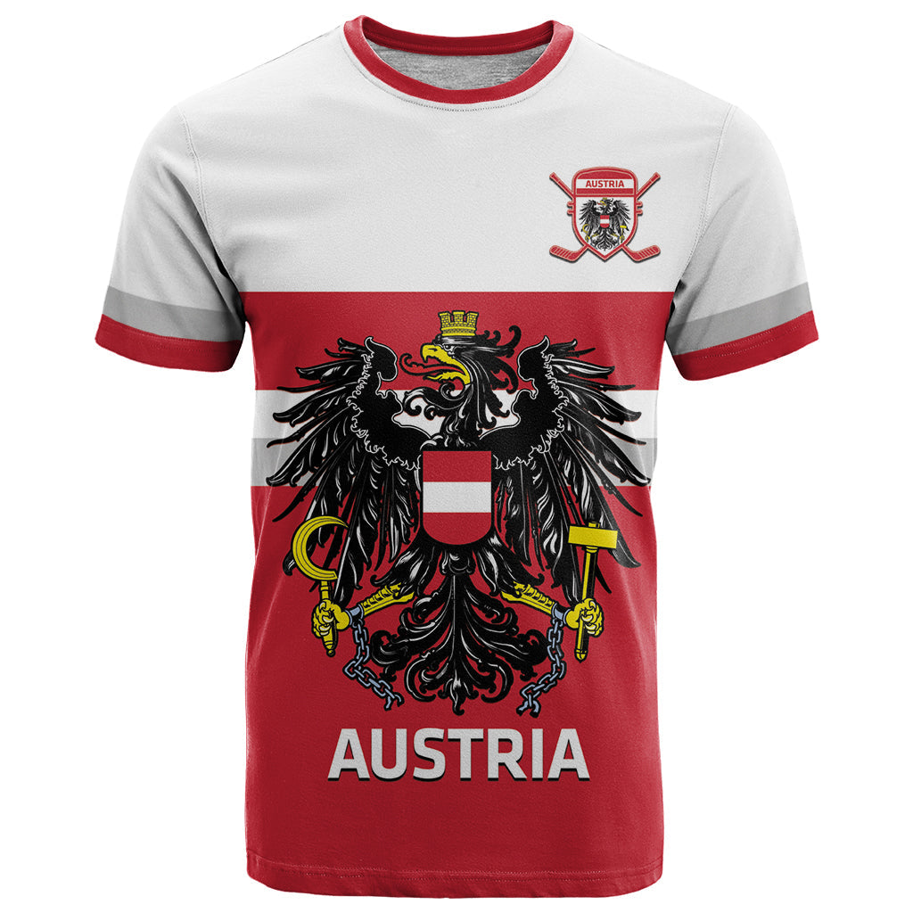 Custom Austria Hockey T-Shirt Go Osterreich Eagles Graphic Tee