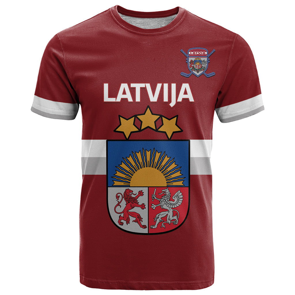 Custom Latvia Hockey T-Shirt 2024 Go Latvija Graphic Tee