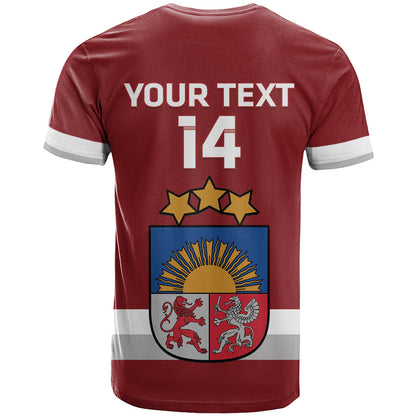 Custom Latvia Hockey T-Shirt 2024 Go Latvija Graphic Tee