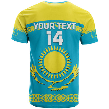 Custom Kazakhstan Hockey T-Shirt 2024 Go Kazakh Graphic Tee