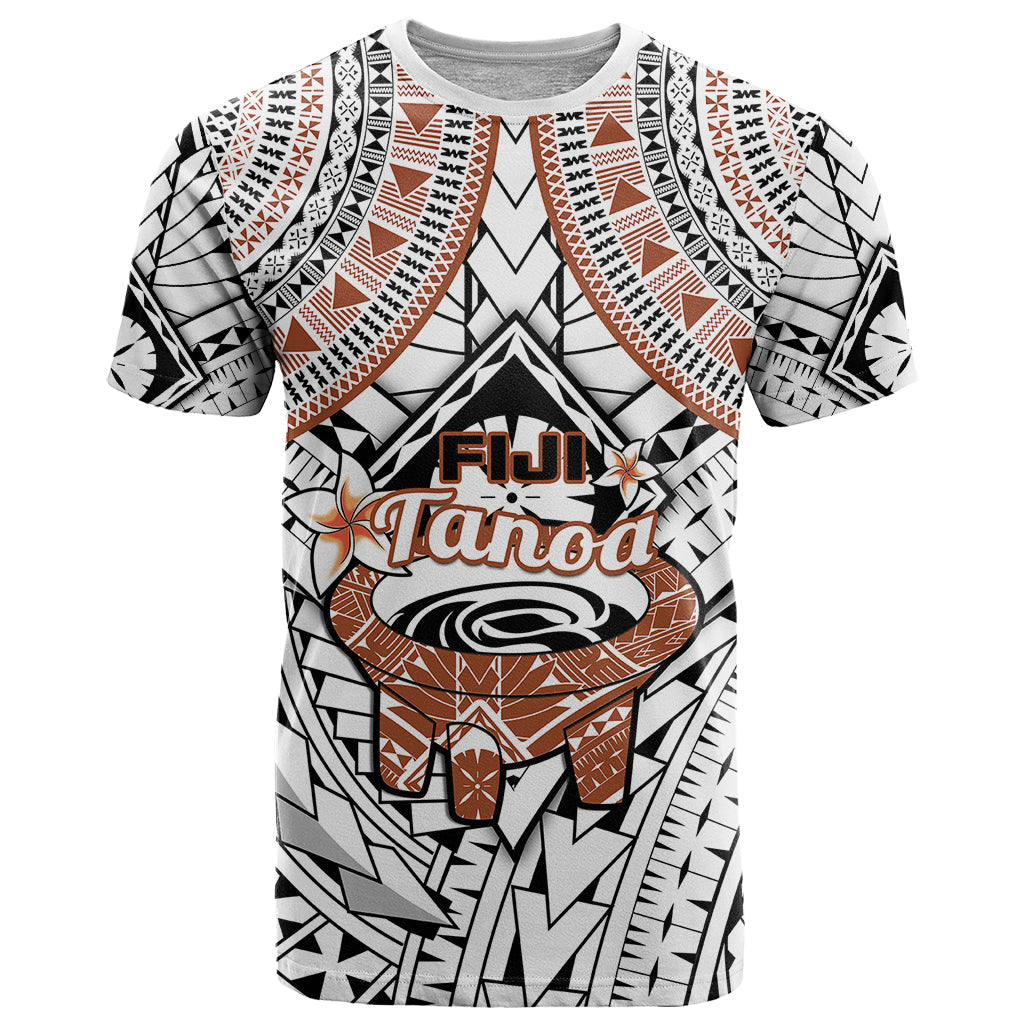 Fiji Tanoa T-Shirt Kava Bowl Fijian Tapa Brown Pattern Graphic Tee