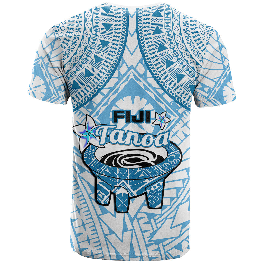 Fiji Tanoa T-Shirt Kava Bowl Fijian Tapa Blue Pattern Graphic Tee