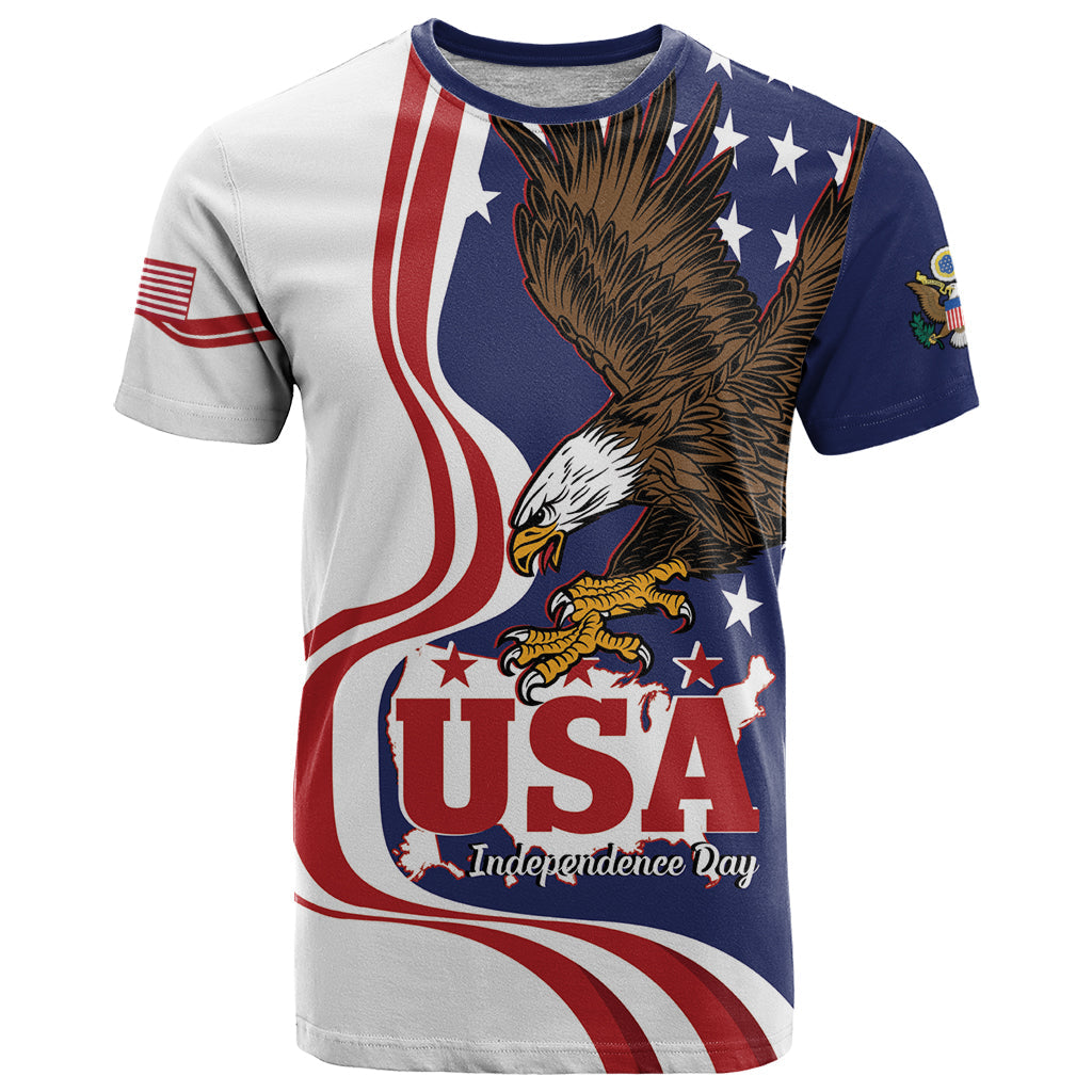 United States Independence Day T-Shirt USA Bald Eagle Happy 4th Of July Graphic Tee