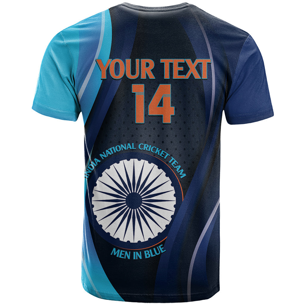 Custom India Cricket T-Shirt 2024 World Cup Go Men in Blue Graphic Tee