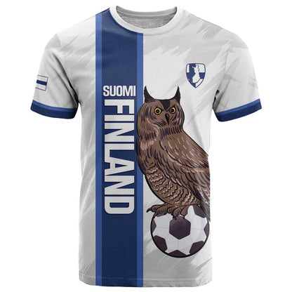 Custom Finland Football T-Shirt Suomi Come On Huuhkajat Graphic Tee