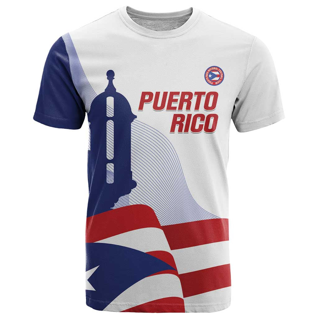 Custom Puerto Rico Football T-Shirt Vamos Los Boricuas Graphic Tee