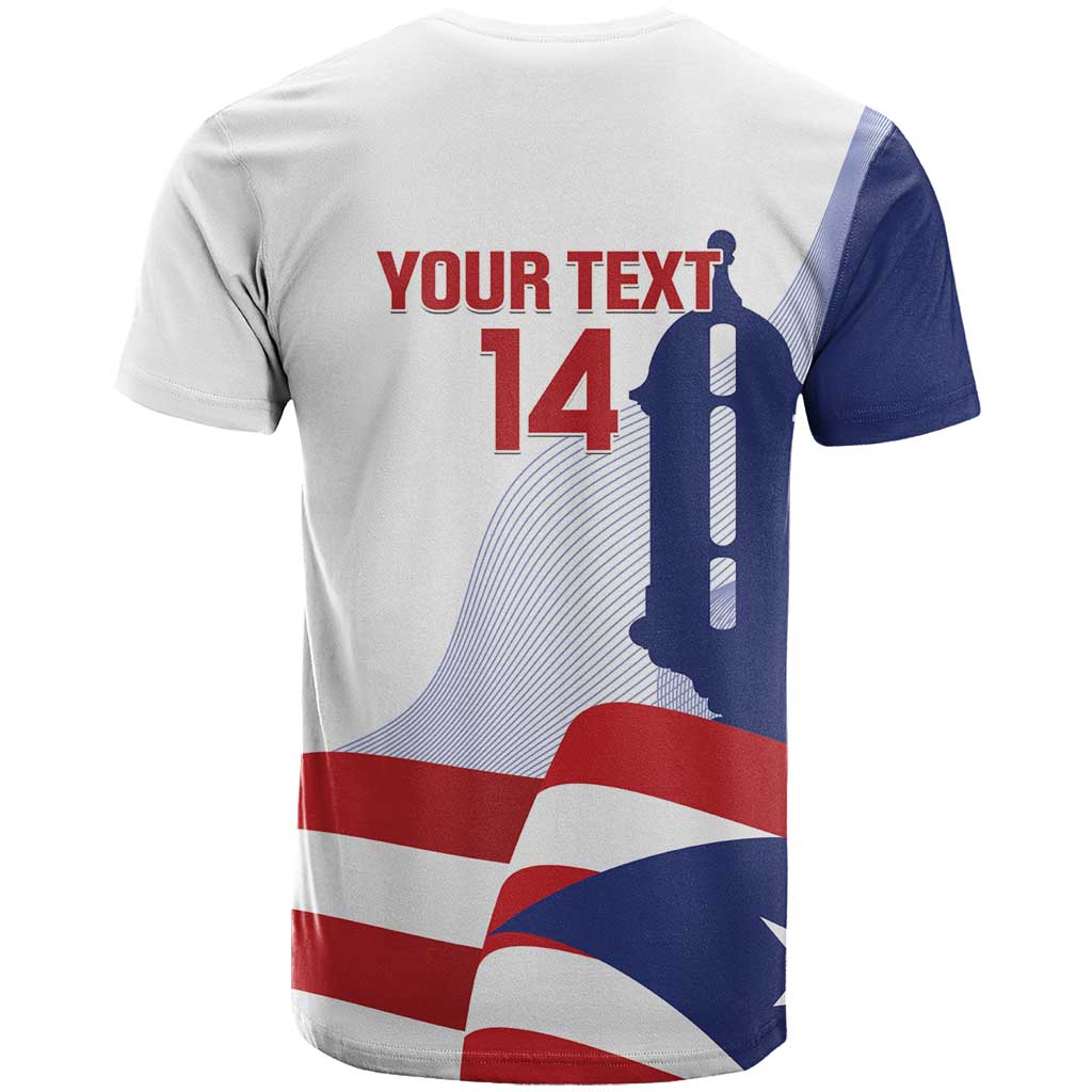 Custom Puerto Rico Football T-Shirt Vamos Los Boricuas Graphic Tee