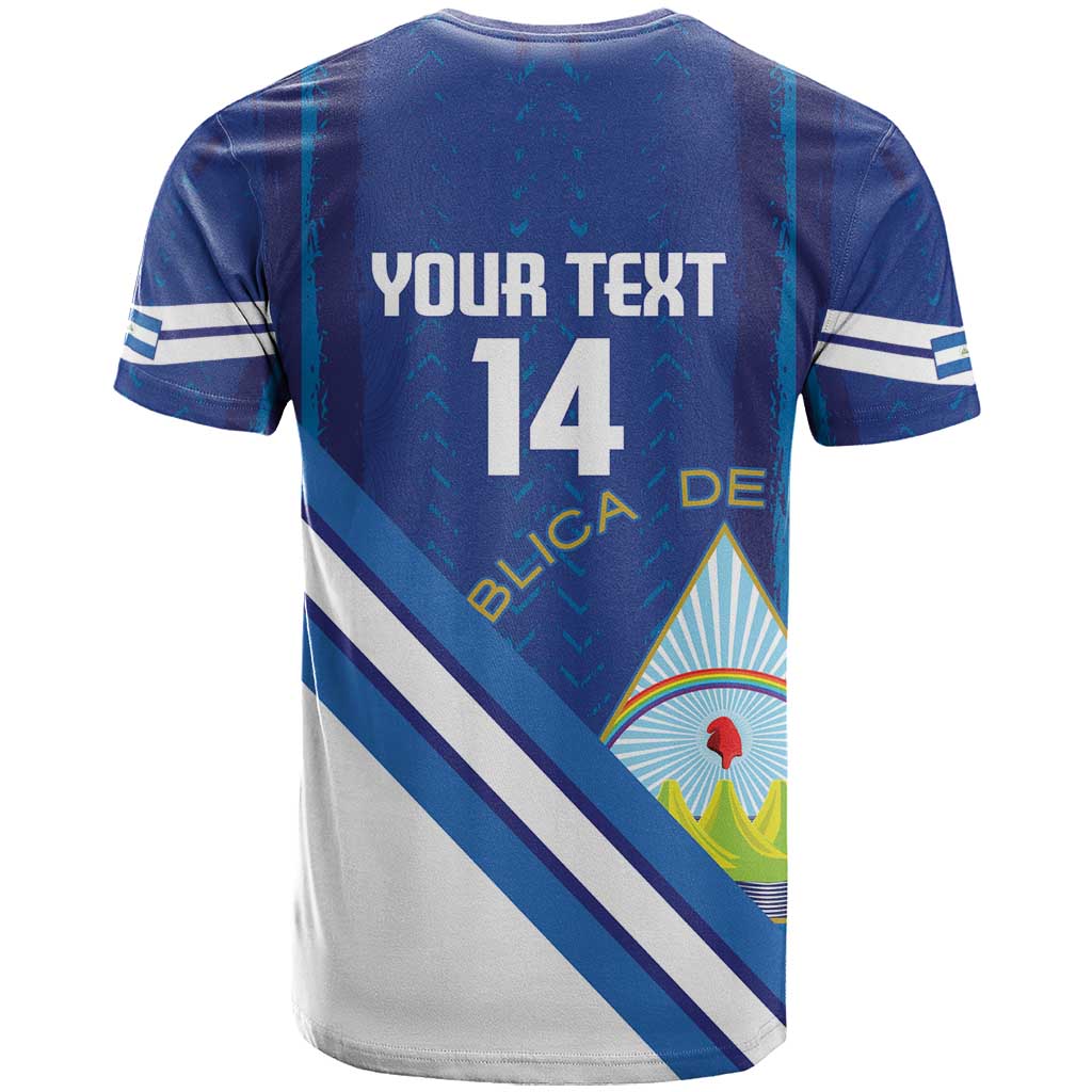 Custom Nicaragua Football T-Shirt Vamos Los Pinoleros Graphic Tee