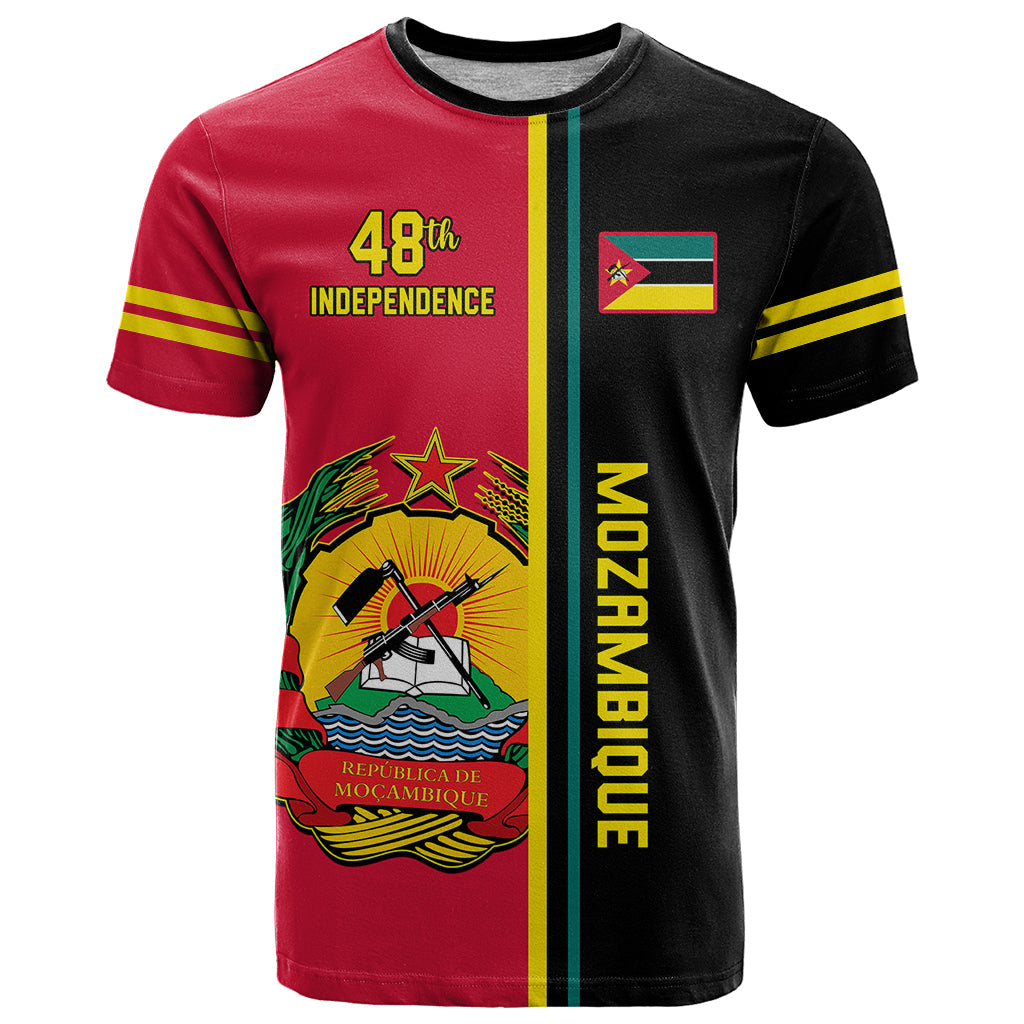 Personalised Independence Day Mozambique T-Shirt Muzambhiki Coat Of Arms Graphic Tee