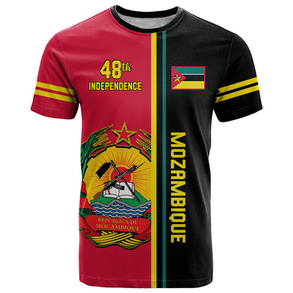 Personalised Independence Day Mozambique T-Shirt Muzambhiki Coat Of Arms Graphic Tee