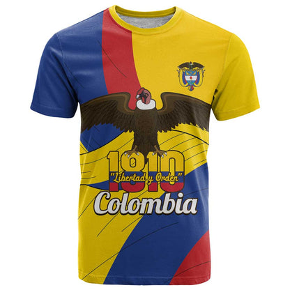 Personalised Colombia Independence Day T-Shirt 1810 Libertad y Orden Graphic Tee