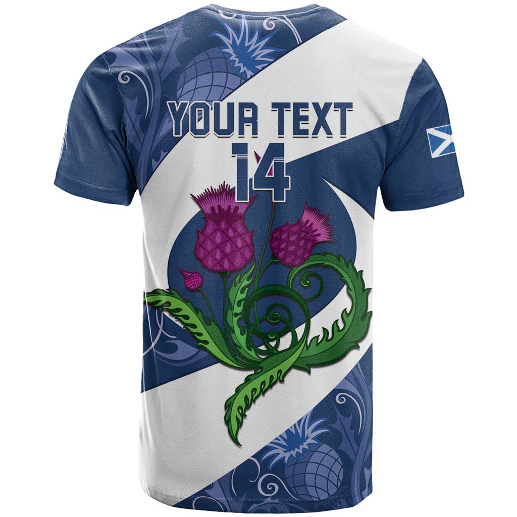 Custom Scotland Rugby T-Shirt 2024 Go Champions Scottish Thistles Graphic Tee