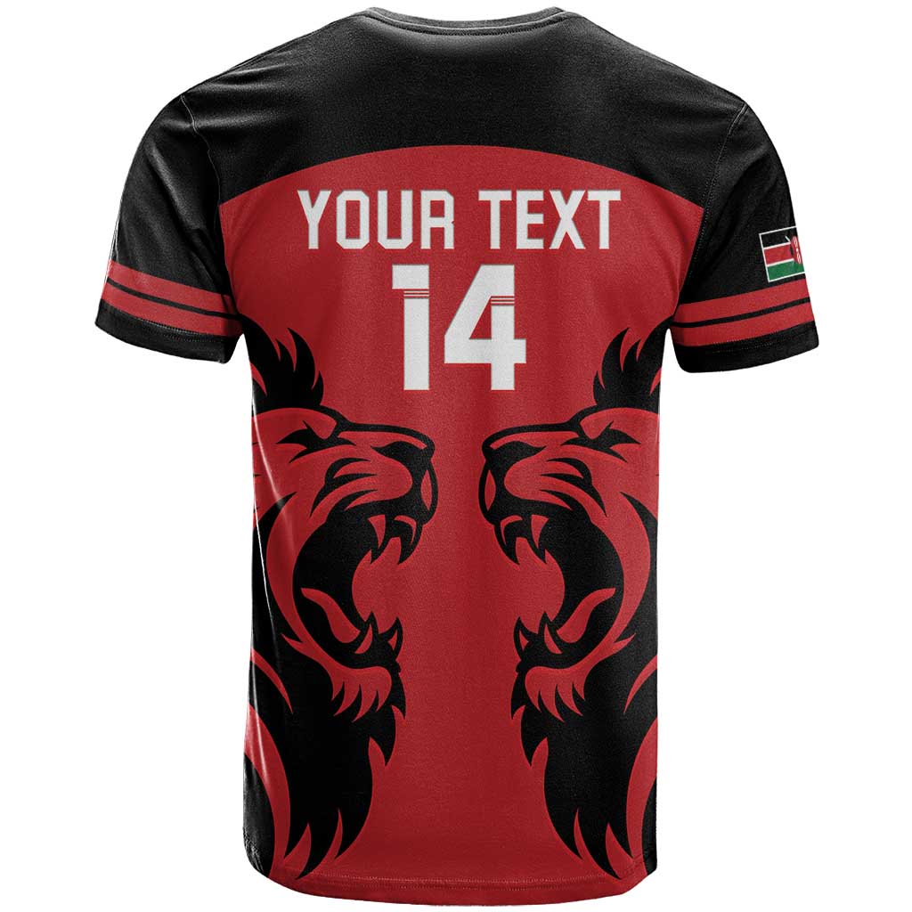 Custom Kenya Rugby T-Shirt 2024 Go Champions Simbas - Red Graphic Tee