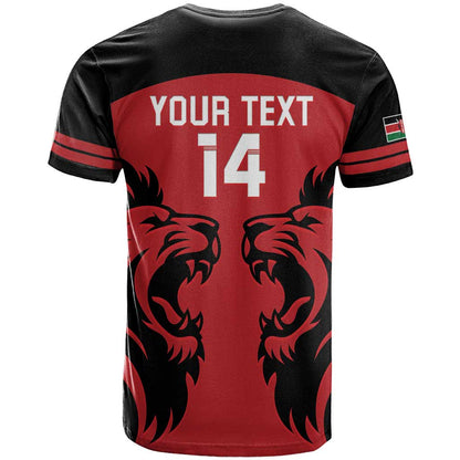 Custom Kenya Rugby T-Shirt 2024 Go Champions Simbas - Red Graphic Tee
