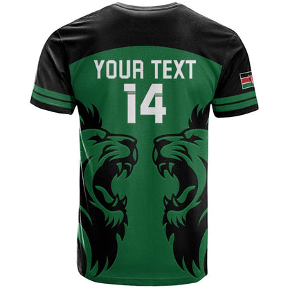Custom Kenya Rugby T-Shirt 2024 Go Champions Simbas - Green Graphic Tee