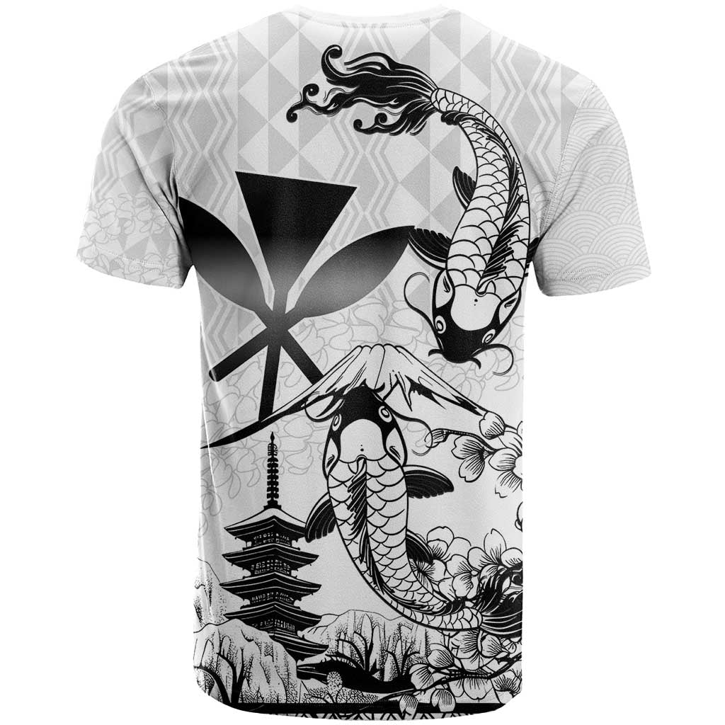 Japan And Hawaii T-Shirt Sakura Koi Fish Hawaiian Lei Kanaka Graphic Tee