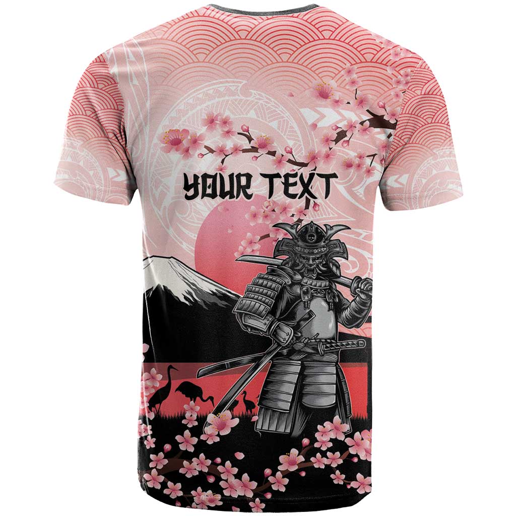 Personalised Japan Samurai Warrior T-Shirt Japanese Cherry Blossom Polynesian Pattern Graphic Tee