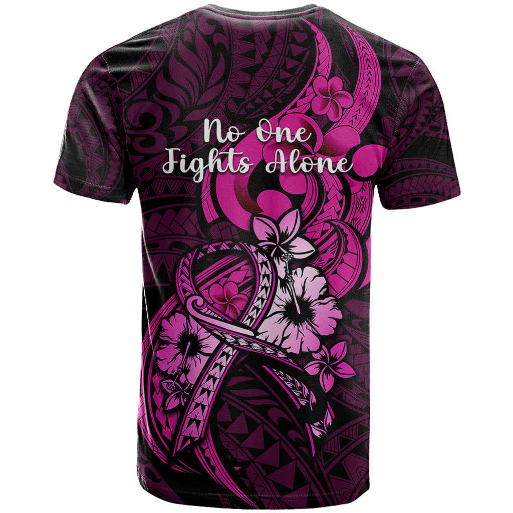 Polynesia Breast Cancer Awareness T-Shirt Think Pink Polynesian Ribbon Black Version Graphic Tee