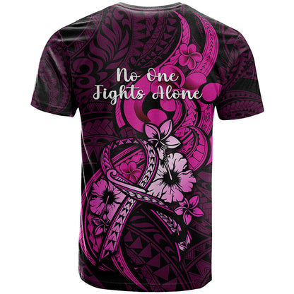 Polynesia Breast Cancer Awareness T-Shirt Think Pink Polynesian Ribbon Black Version Graphic Tee