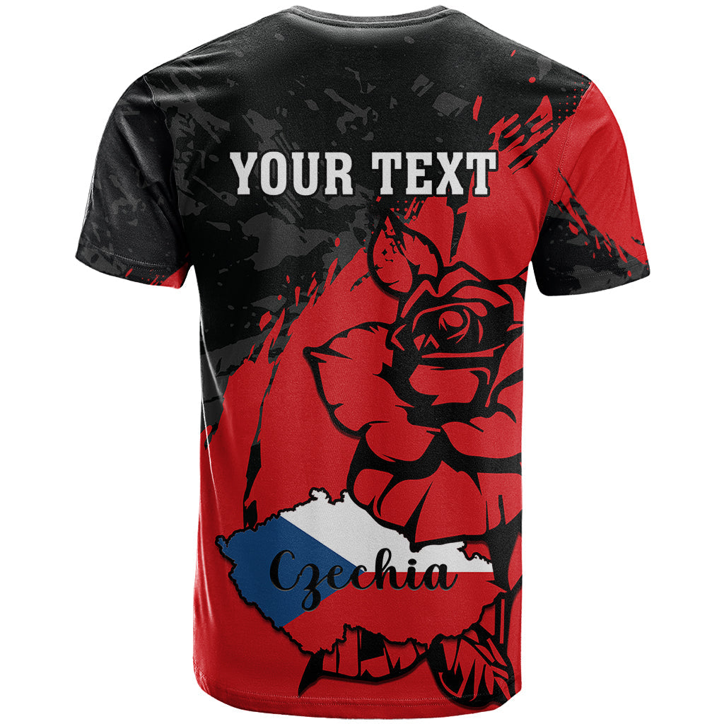 Presonalised Czech Republic Independence Day T-Shirt Coat Of Arms With Czechia Rosa Graphic Tee