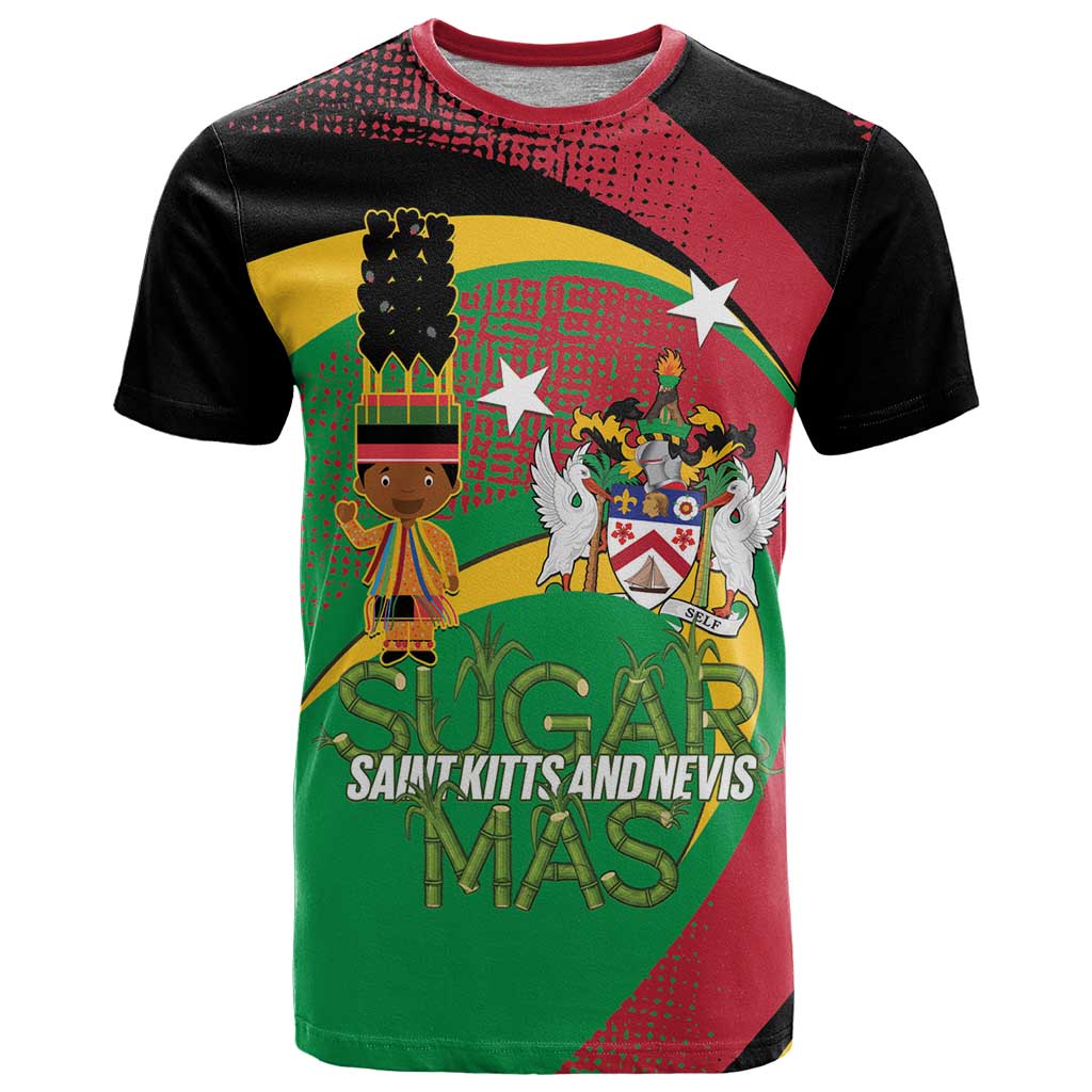 St Kitts and Nevis Sugar Mas T-Shirt Caribbean Masquerade Flag Color Graphic Tee