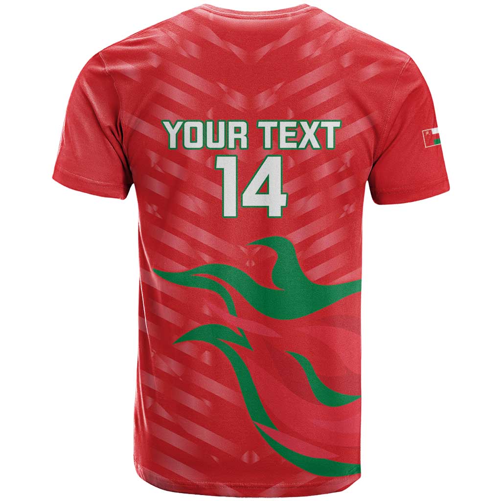 Custom Oman Cricket T-Shirt Go Champions Strong Flame Style Graphic Tee