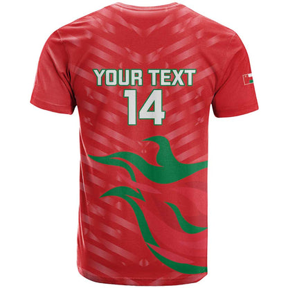 Custom Oman Cricket T-Shirt Go Champions Strong Flame Style Graphic Tee