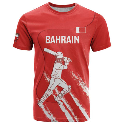 Custom Bahrain Cricket T-Shirt Go Champions Grunge Style Graphic Tee