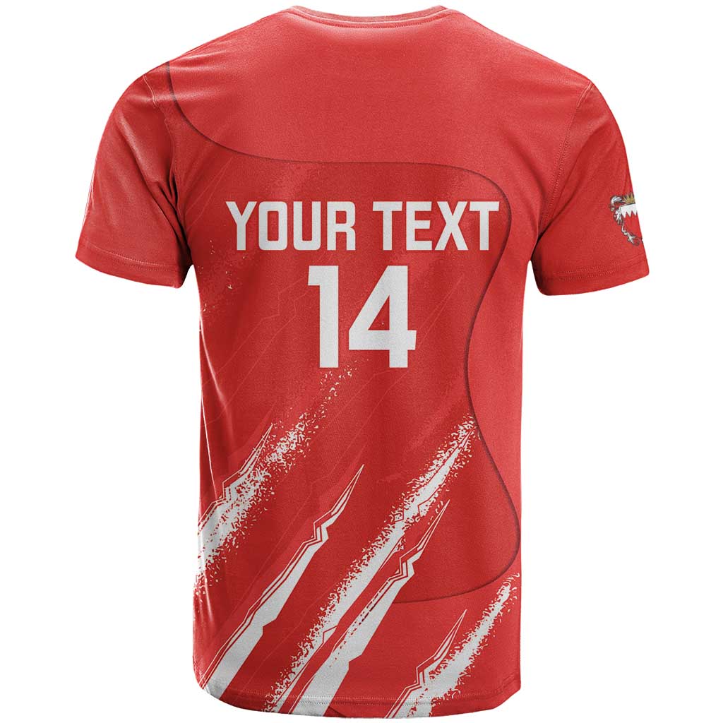 Custom Bahrain Cricket T-Shirt Go Champions Grunge Style Graphic Tee