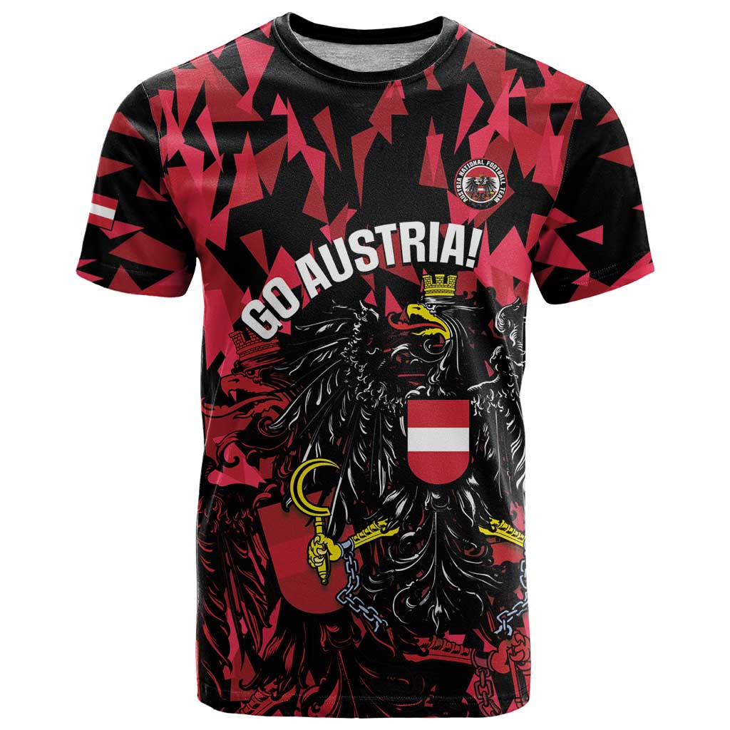 Custom Austria Football T-Shirt 2026 Das Team Black Eagle Graphic Tee
