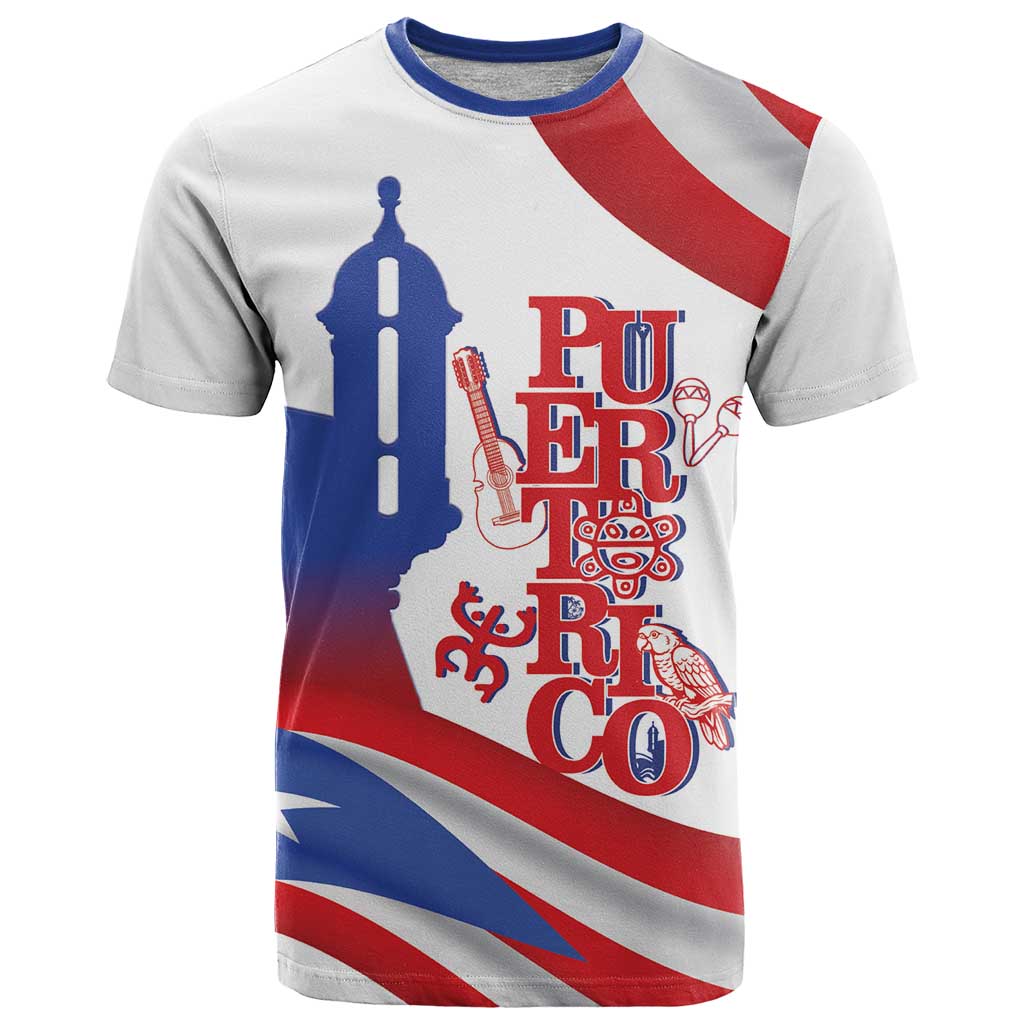 Puerto Rico T-Shirt Puerto Rican Proud El Morro Flag Wave Style Graphic Tee