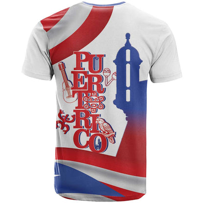 Puerto Rico T-Shirt Puerto Rican Proud El Morro Flag Wave Style Graphic Tee
