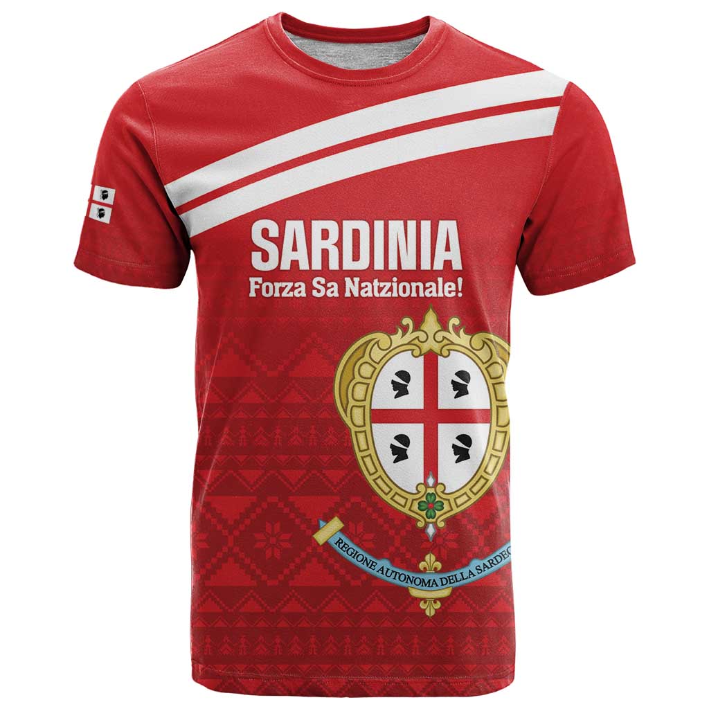 Custom Sardinia Football T-Shirt Forza Sa Natzionale Sardegna Pattern Graphic Tee