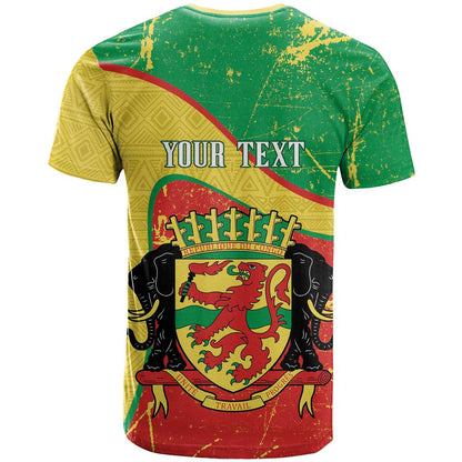 Personalized Congo-Brazzaville Independence Day T-Shirt Coat Of Arms Grunge Style Graphic Tee