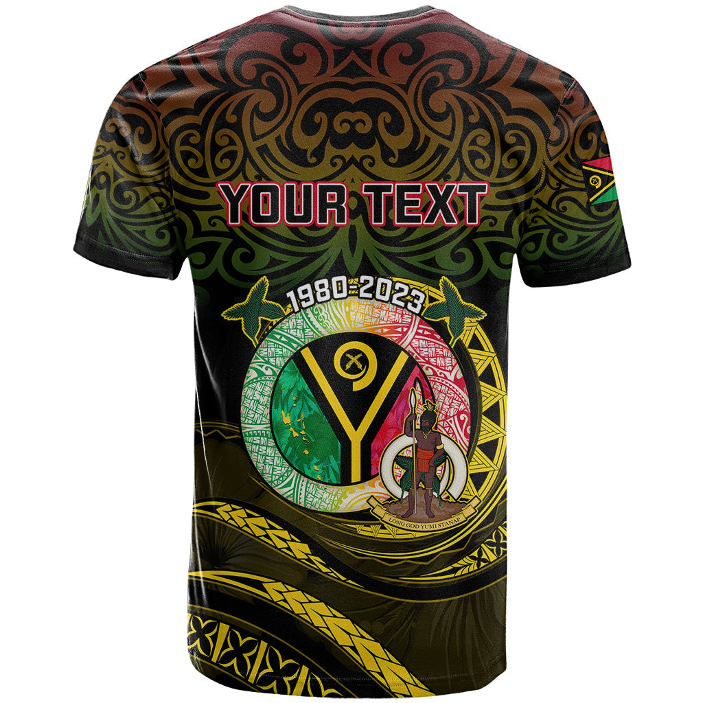 Personalised Vanuatu T-Shirt Yumi 43 Hapi Independens Dei Black Version Graphic Tee