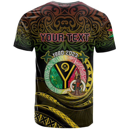 Personalised Vanuatu T-Shirt Yumi 43 Hapi Independens Dei Black Version Graphic Tee