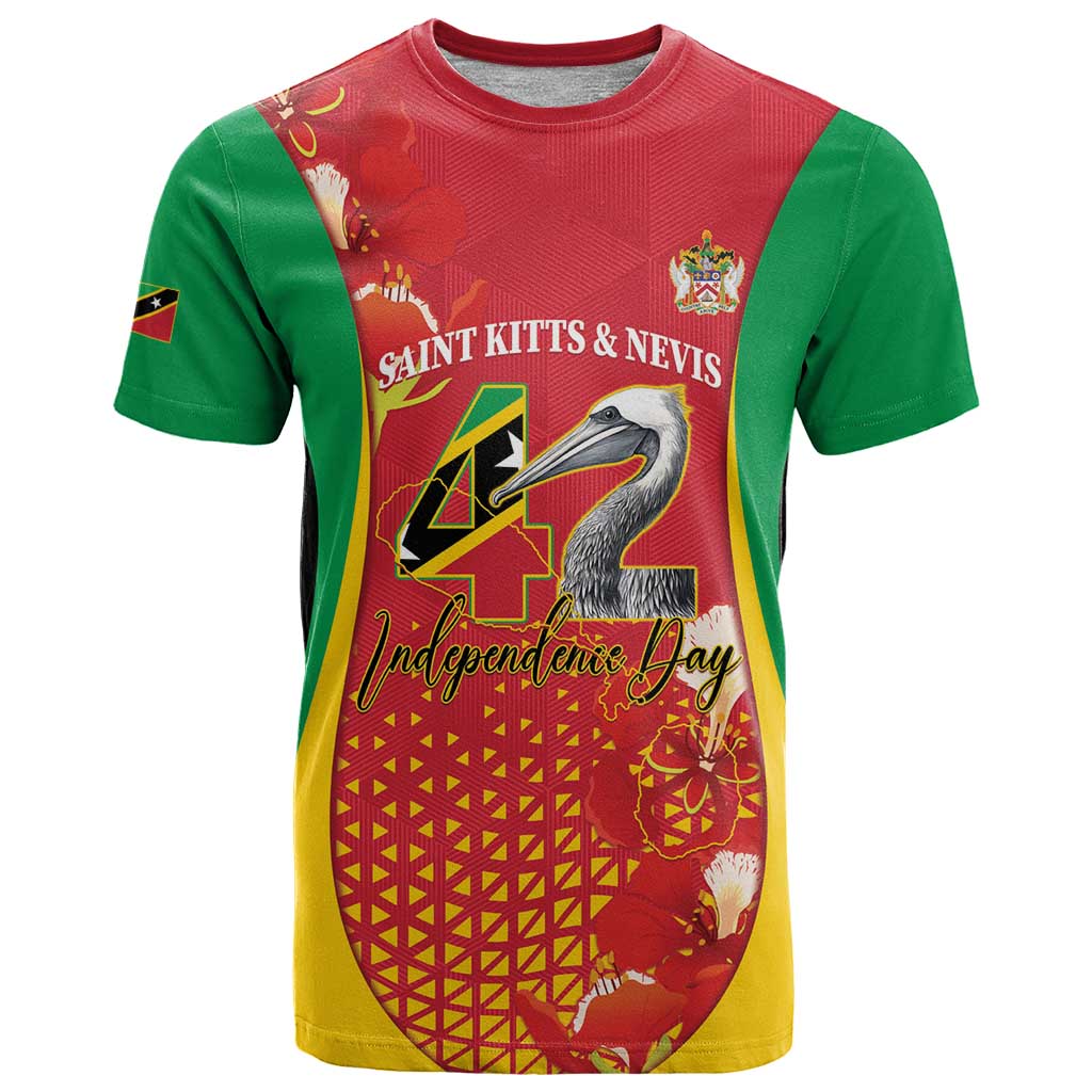 Personalized Saint Kitts and Nevis T-Shirt Pelican 42nd Independence Anniversary Graphic Tee