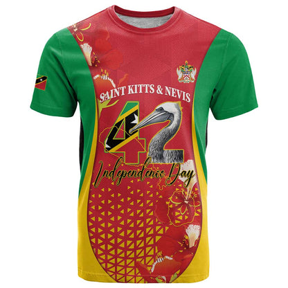 Personalized Saint Kitts and Nevis T-Shirt Pelican 42nd Independence Anniversary Graphic Tee