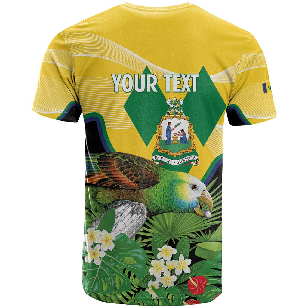 Personalized Saint Vincent and the Grenadines T-Shirt Amazona Guildingii 46 Years Of Independence Graphic Tee