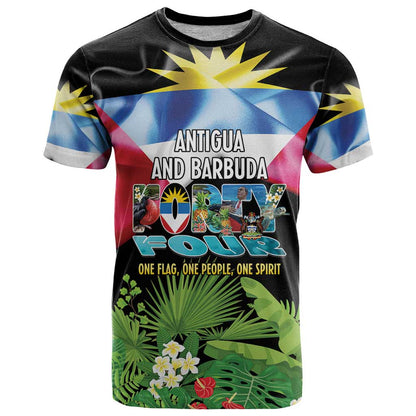 Antigua and Barbuda Independence Day T-Shirt 44th Anniversary One Flag One People One Spirit Graphic Tee