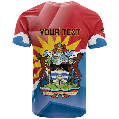 Personalised Antigua and Barbuda Independence Day T-Shirt Fallow Deer With Flag Graphic Tee